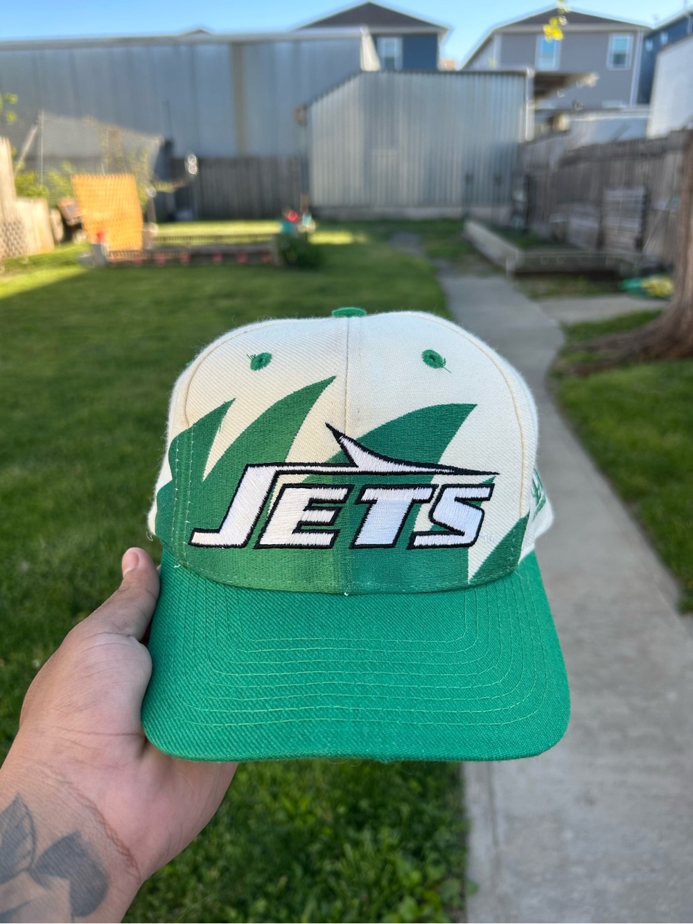 Vintage New York Jets Logo Athletic Shark Tooth Snapback Cap
